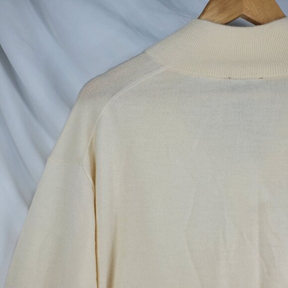 Jos. A. Bank Men's Ivory Pullover Sweater Long Sleeve 1/4 Zip Size XXL (C-5) - Picture 8 of 13
